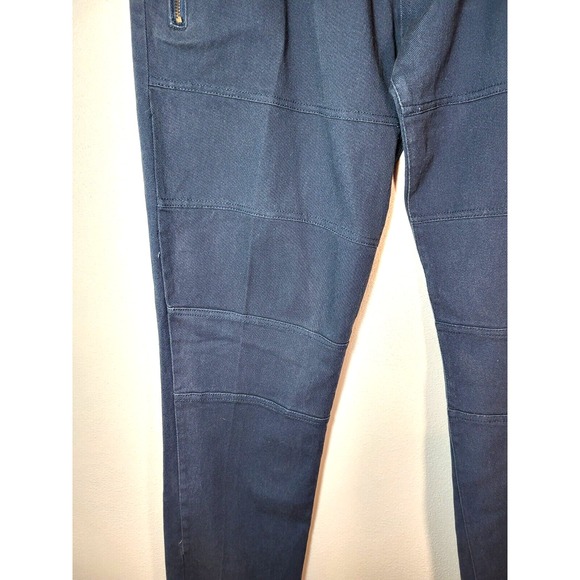 Akademiks Blue Patch Leg Front Pant Zip Hip Pockets 40X34 Y2K Hip Hop Streetwear - Picture 3 of 13